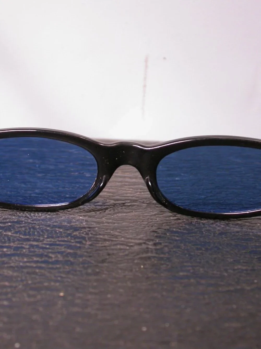 Vintage Jet Black and Blue Cat Eye Retro Sunglasses Made in Japan